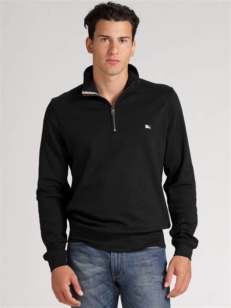 burberry half zip pullover black